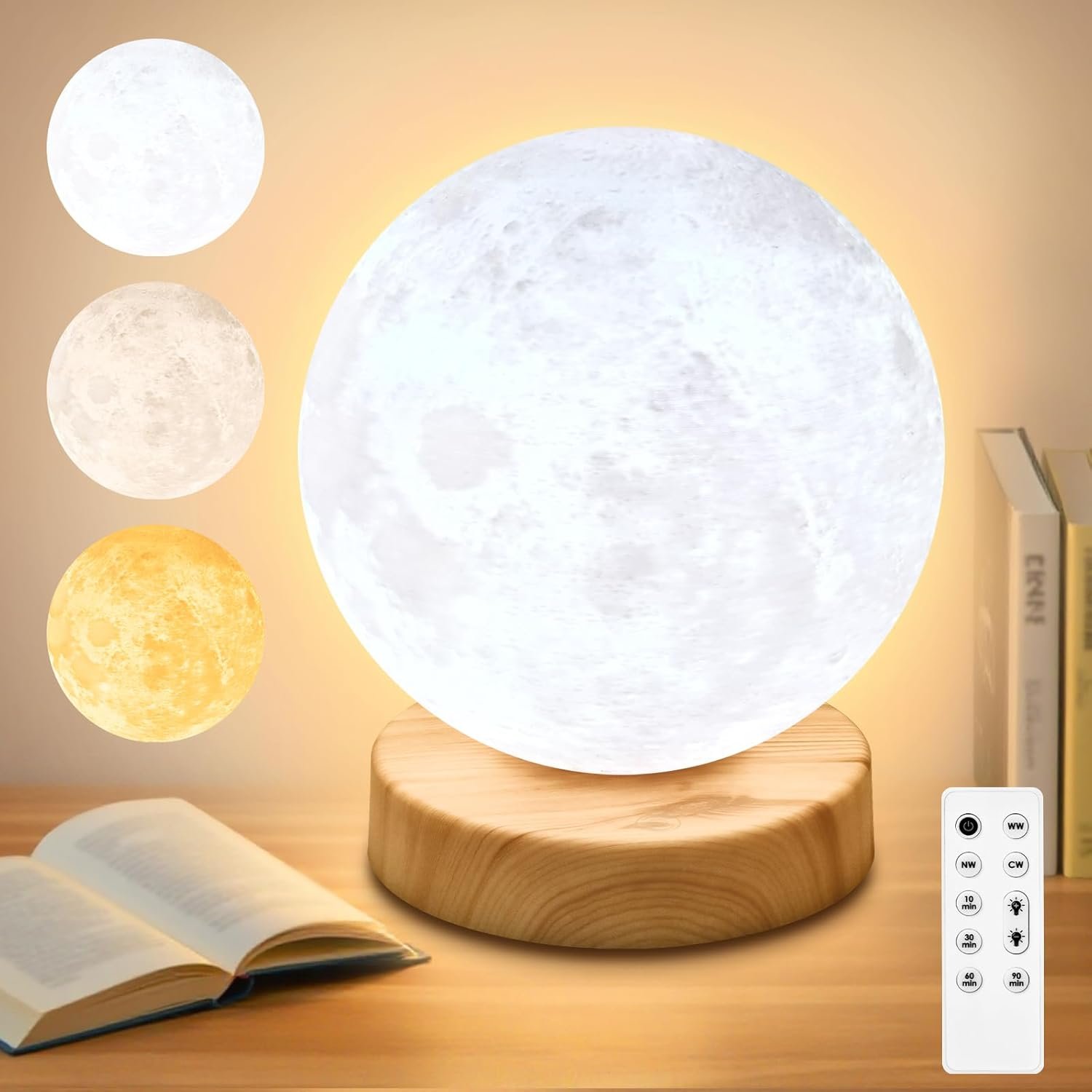 Doraubia Light Therapy Lamp,10000 Lux Sun Lamp with 3 Color Temperatures,Stepless Brightness,Timer & Memory Function, Happy Sunlight Lamp,Full Spectrum Light with Remote Control for Home, Office
