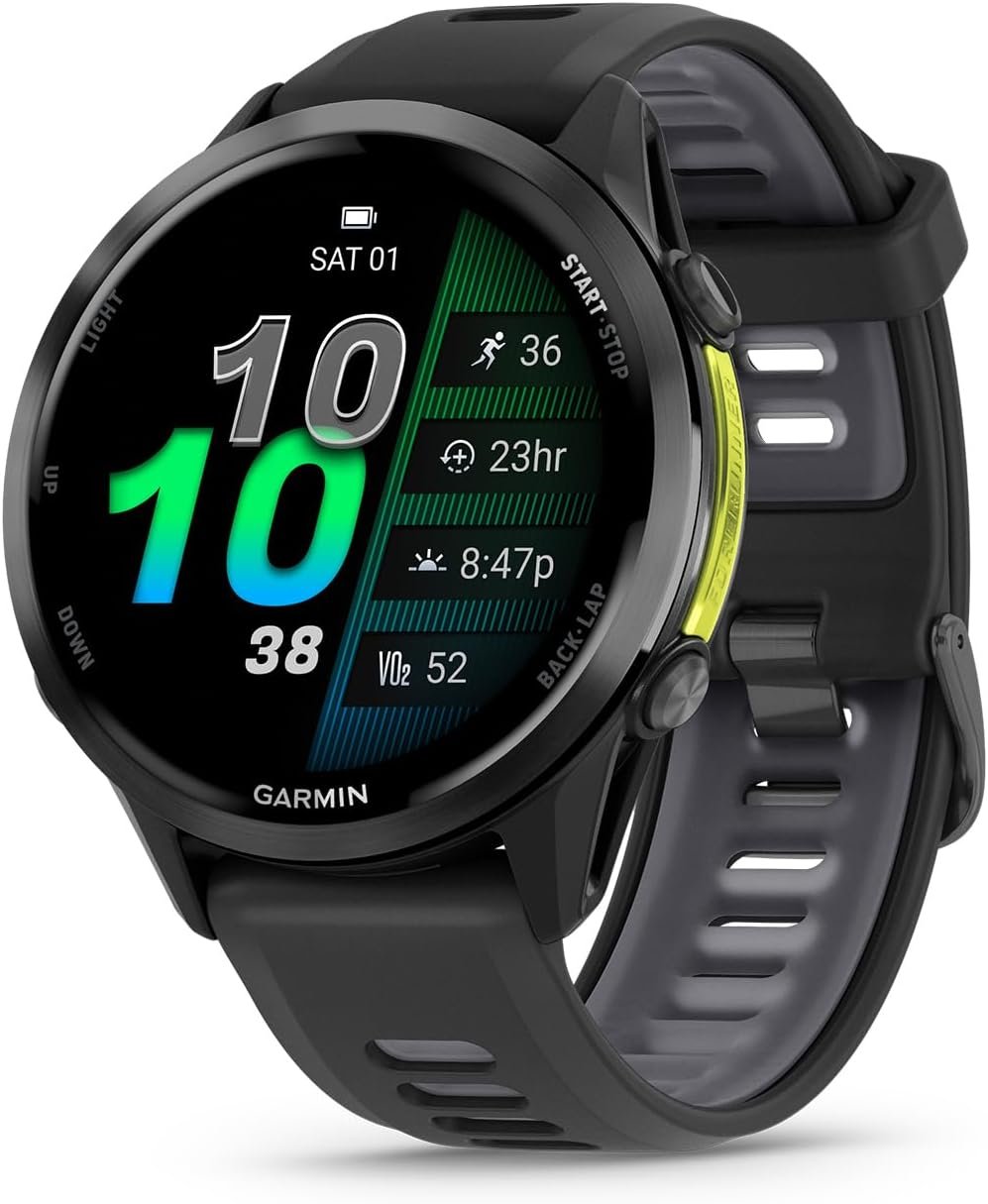 Garmin Forerunner® 970, 47mm, Carbon Gray DLC Titanium, Black/Whitestone