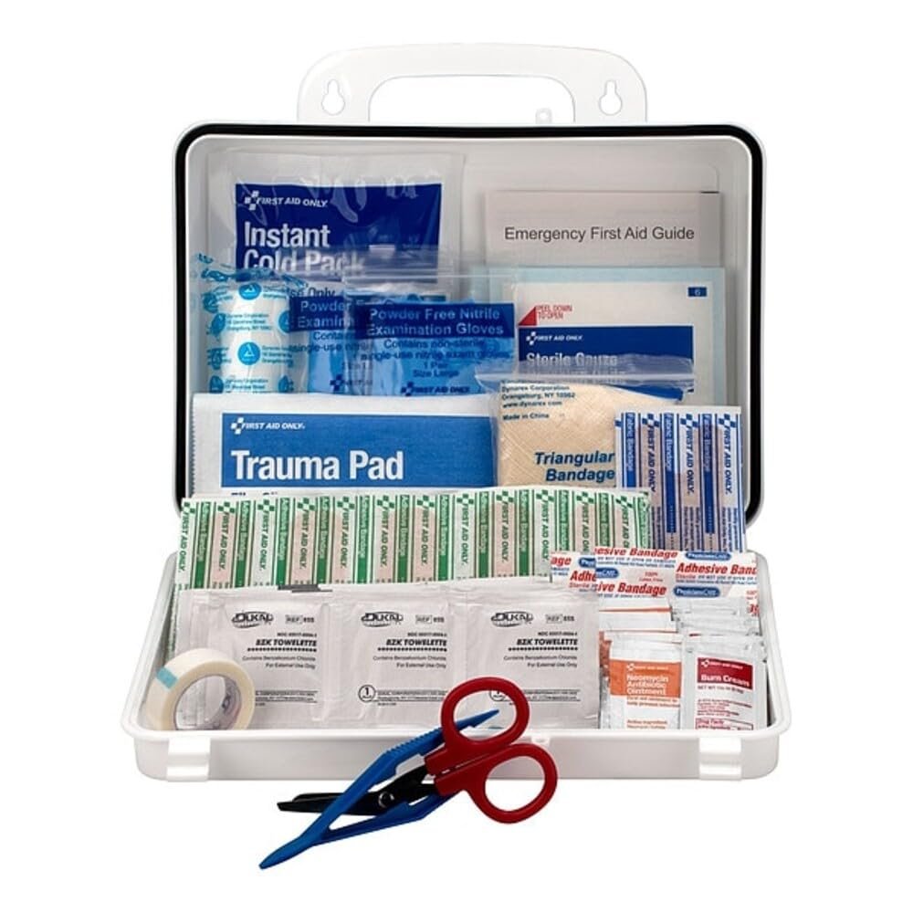First Aid Only OSHA Compliant 25-Person Contractor’s First Aid Kit for Construction Sites, Work Vehicles, Office, Home Renovation – Emergency Supplies for Cuts and Scrapes – Plastic Case – 178 Pieces