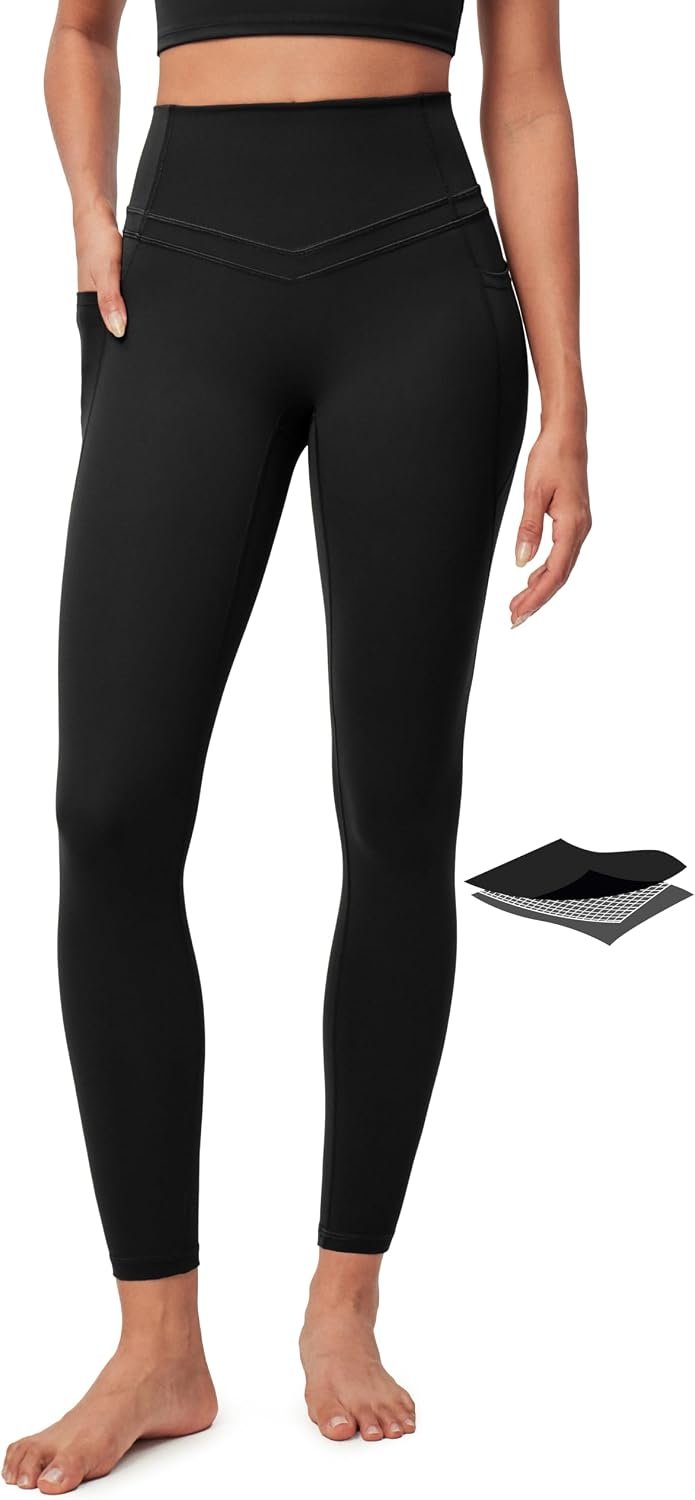 IUGA Compression Leggings with Pockets for Women Tummy Control Yoga Pants