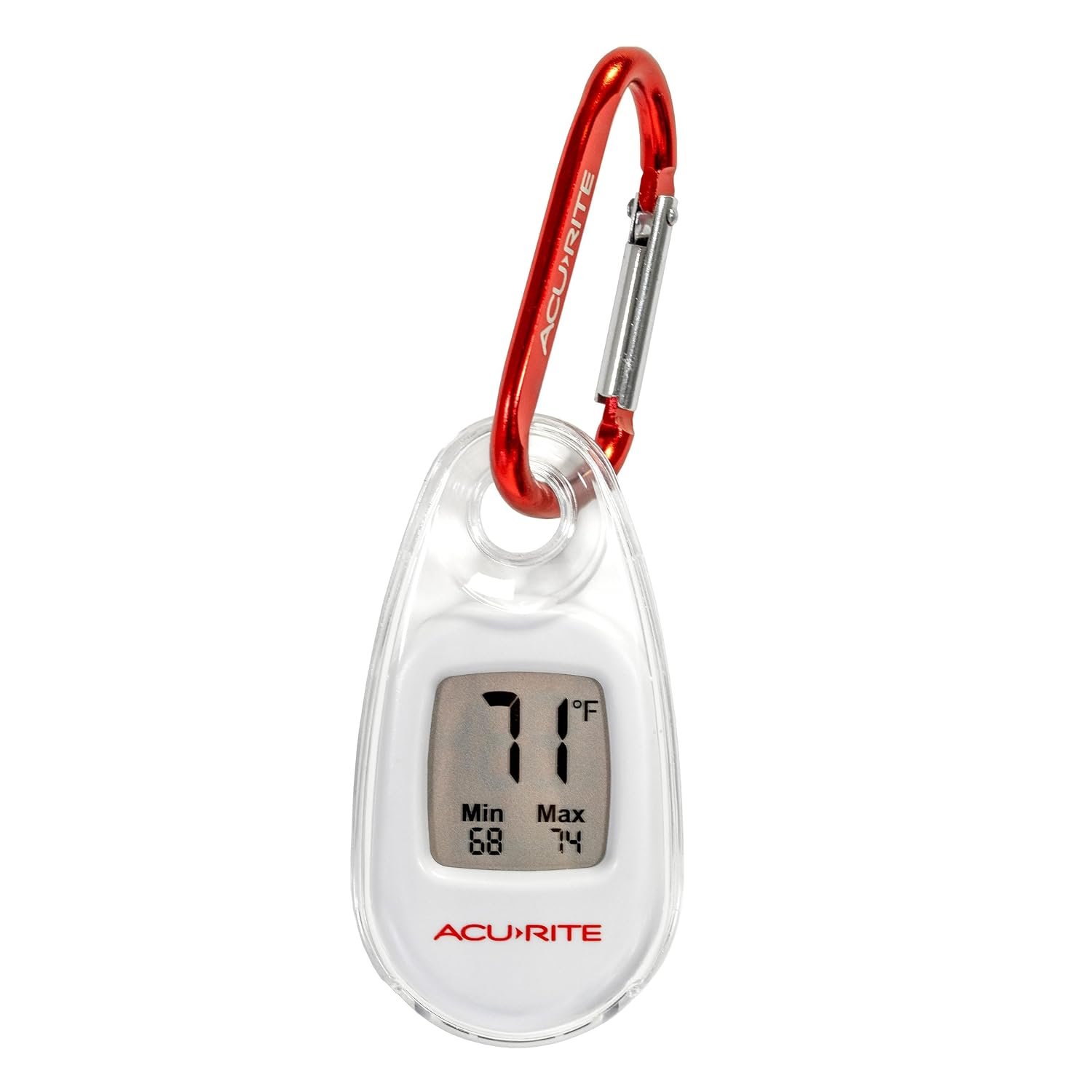 AcuRite (00333) Portable Digital Indoor/Outdoor Thermometer with Carabiner