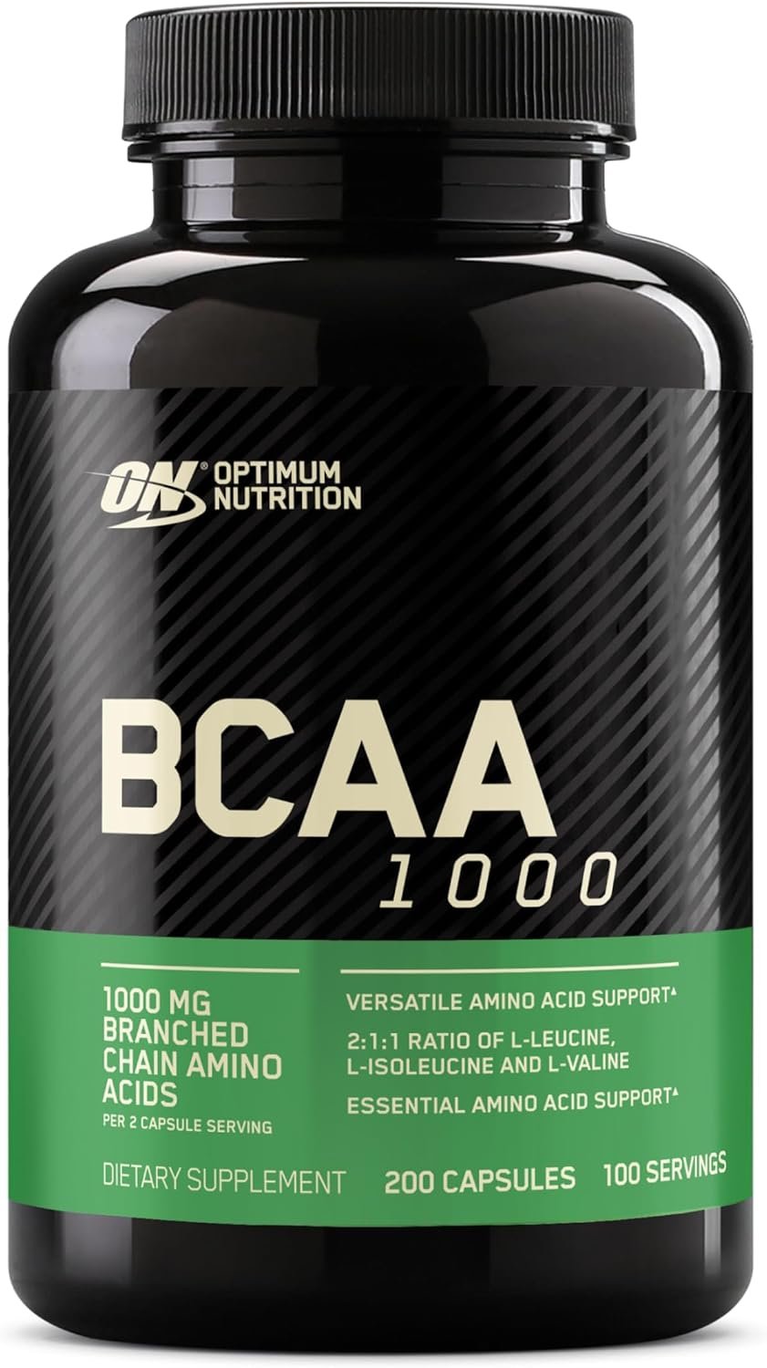 Optimum Nutrition BCAA Capsules, Keto Friendly, 1000mg, 200 Ct