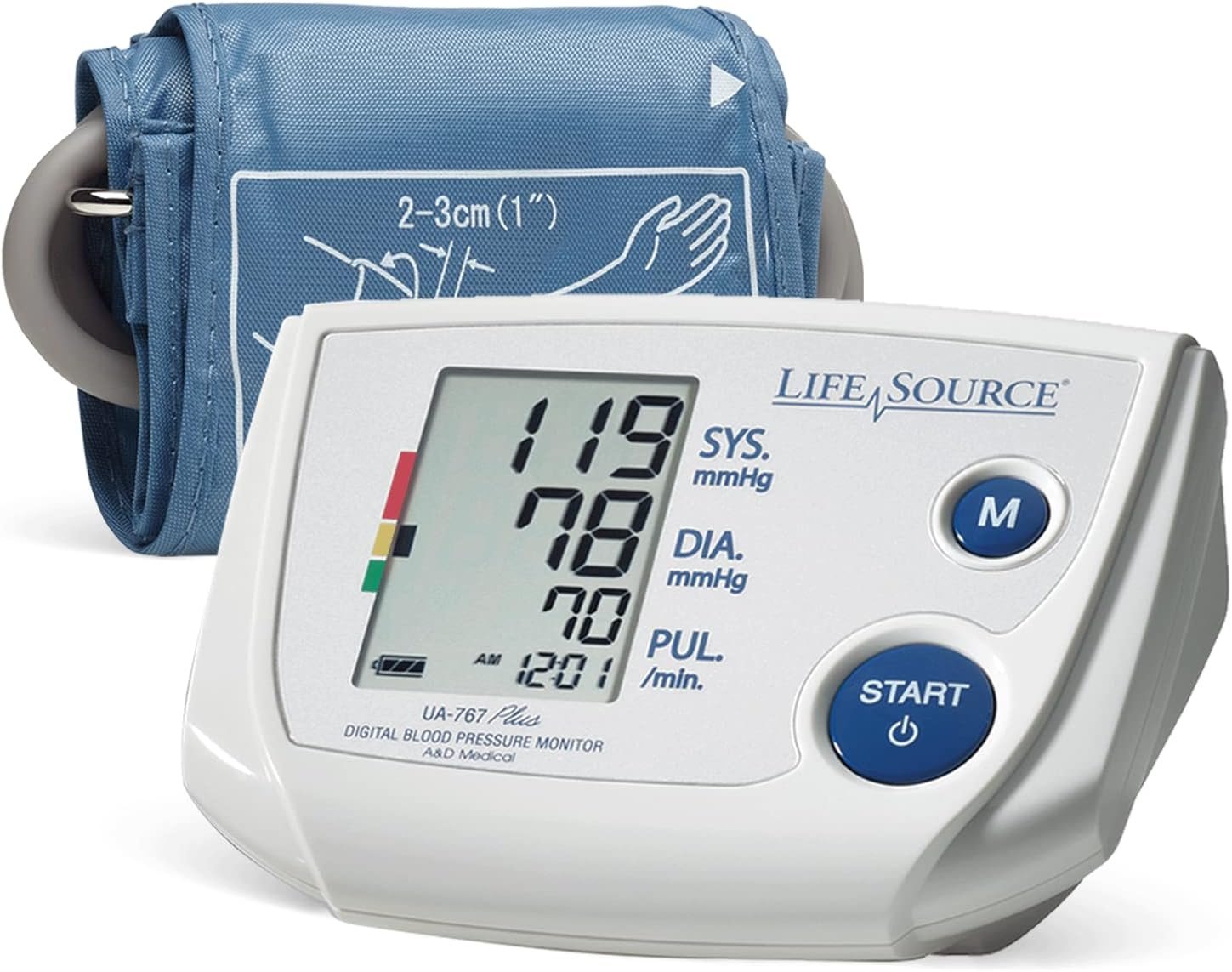 A&D Medical Blood Pressure Monitor for Home Use – UA-767PSAC Small Cuff (6.3-9.4” / 16-24 cm), Easy to Use, One Button Operation, Automatic Inflation, AC Adapter