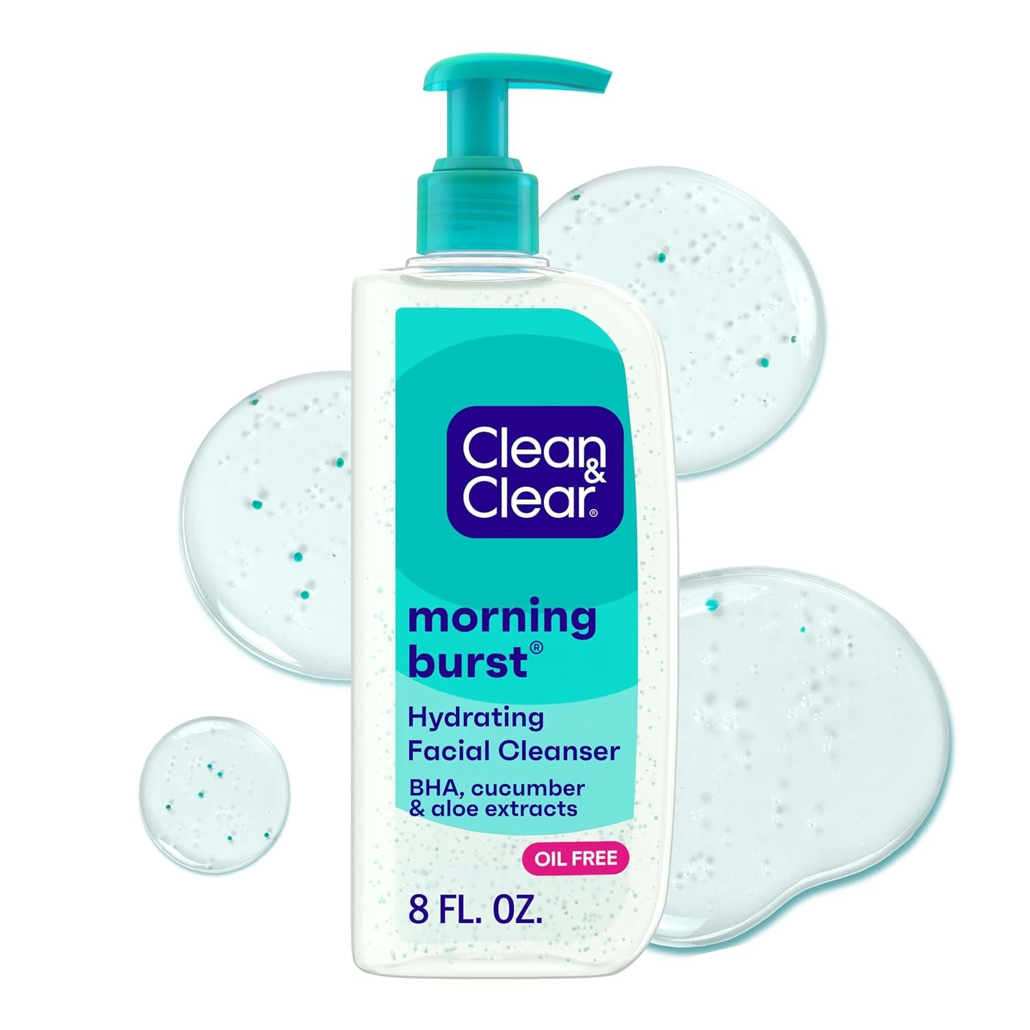 Clean & Clear Morning Burst Hydrating Facial Cleanser with BHA, 8 fl oz