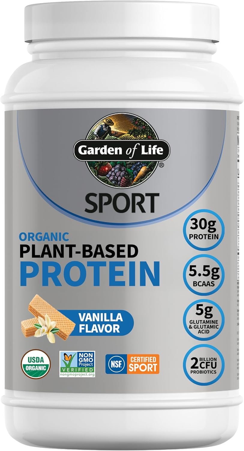 Garden of Life Sport Organic Vegan Protein Powder, Vanilla, 19 Servings