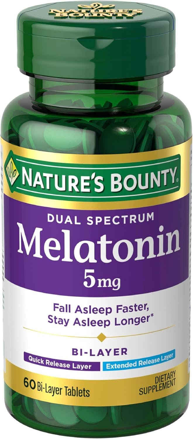 Nature’s Bounty Melatonin 5mg Dual Spectrum, 60 Bi-Layer Tablets