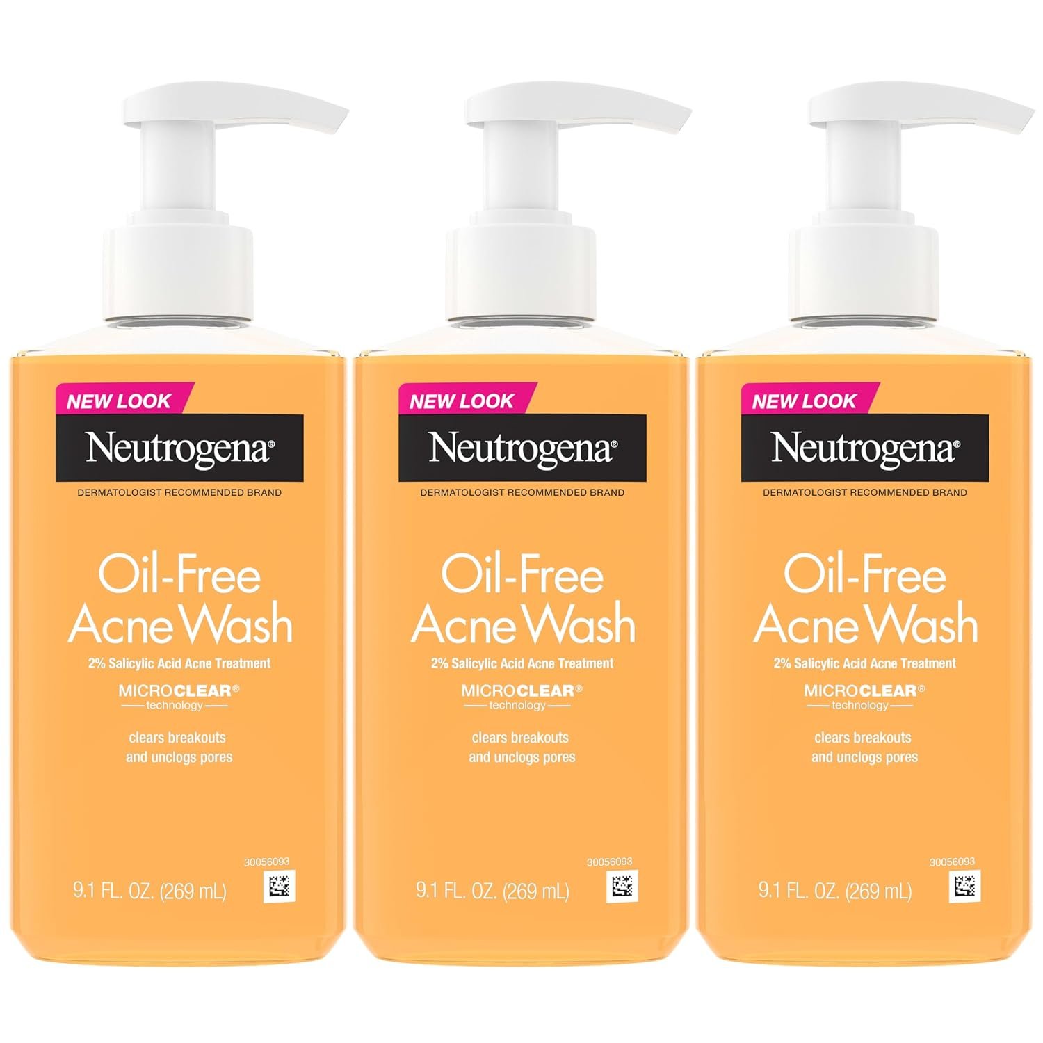 Neutrogena Oil Free Acne Face Wash, 9.1 fl. oz, 3 Pack