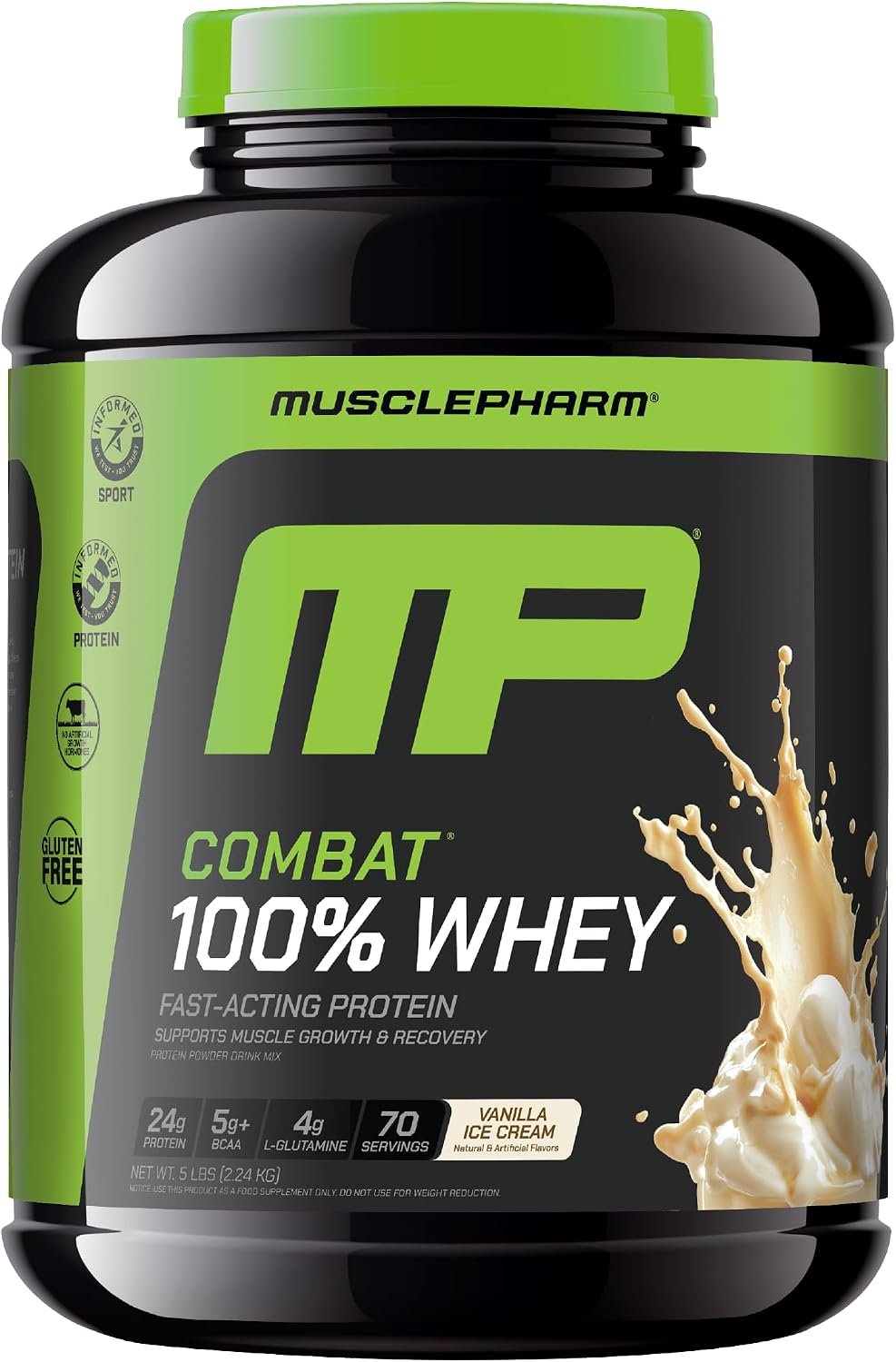 Muscle Pharm Combat 100% Whey Protein Powder | Vanilla – 5 lb
