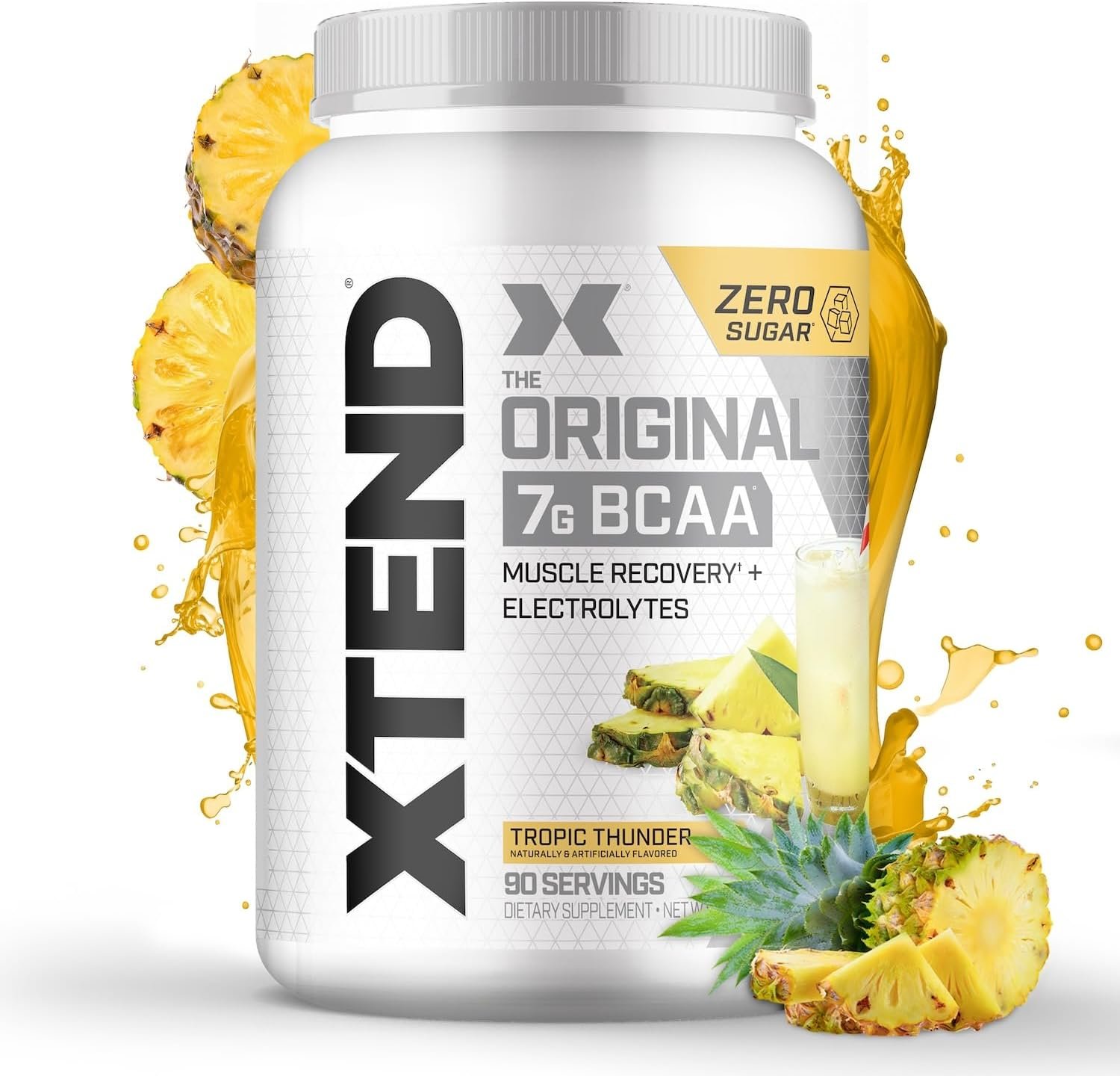 Xtend Original BCAA Powder with Zero Sugar, Tropic Thunder, 90 Servings