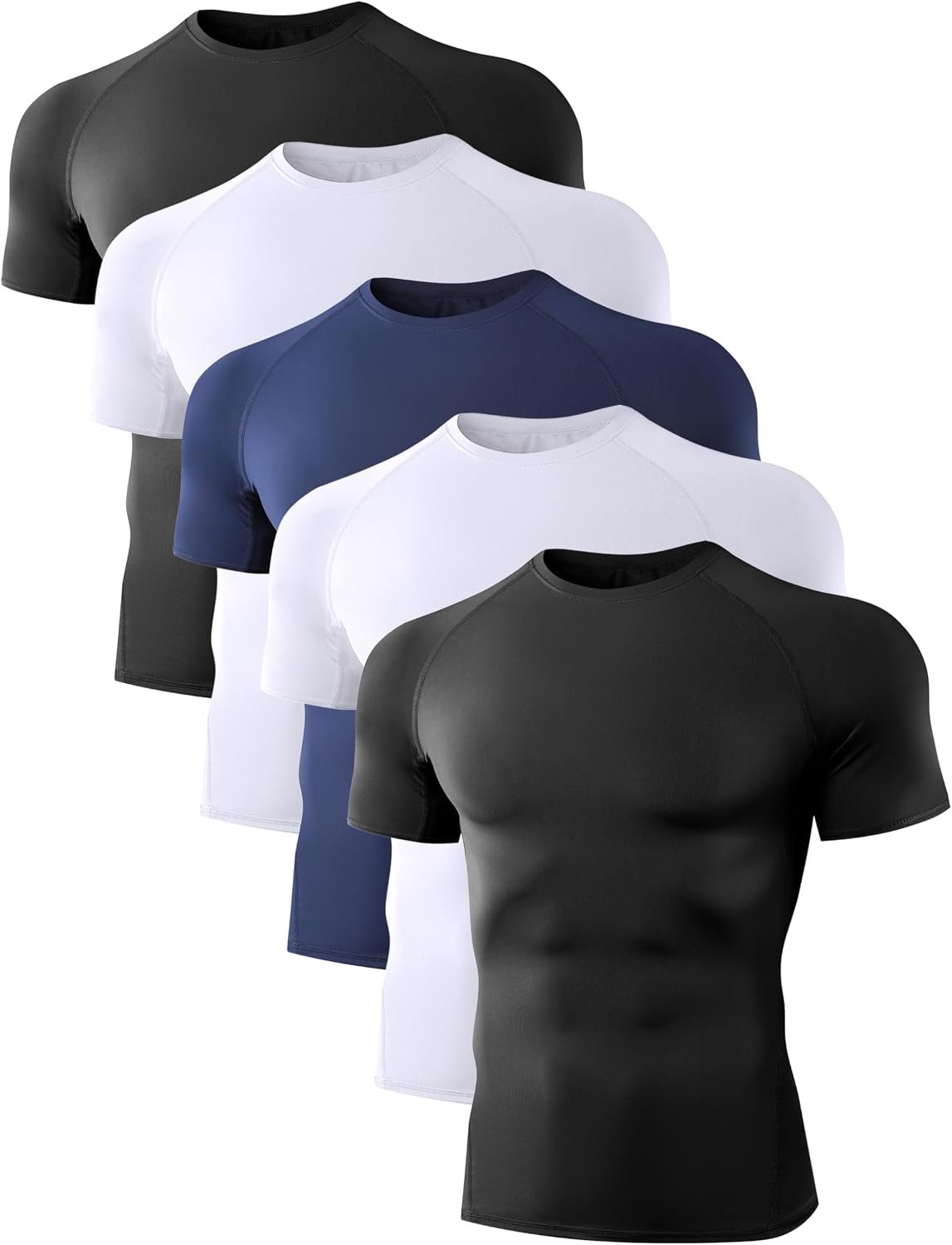 Dalavch 1/4/5 Pack Men’s Compression Workout Short Sleeve/Sleeveless Shirts