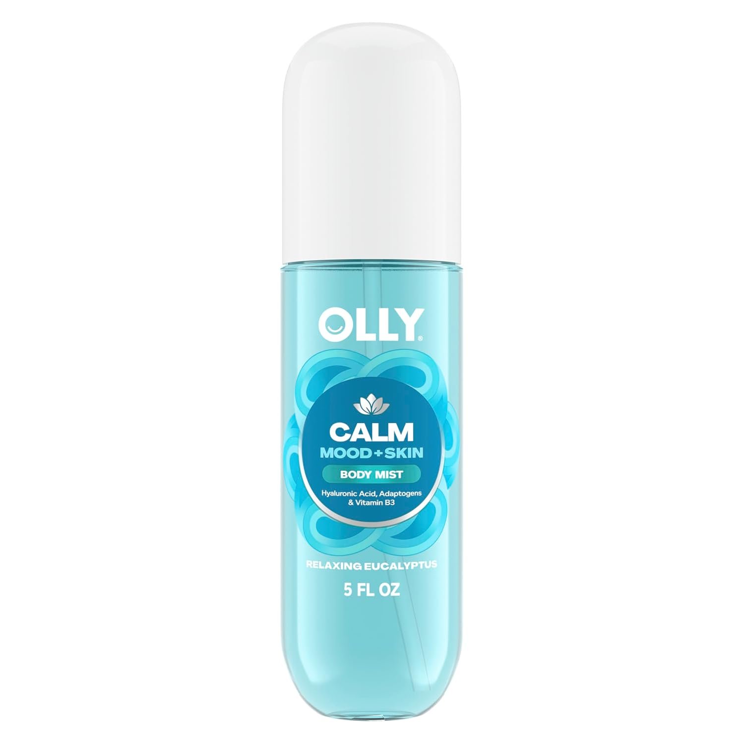 OLLY Calm Body Mist with Hyaluronic Acid, Relaxing Eucalyptus Scent, 5 oz