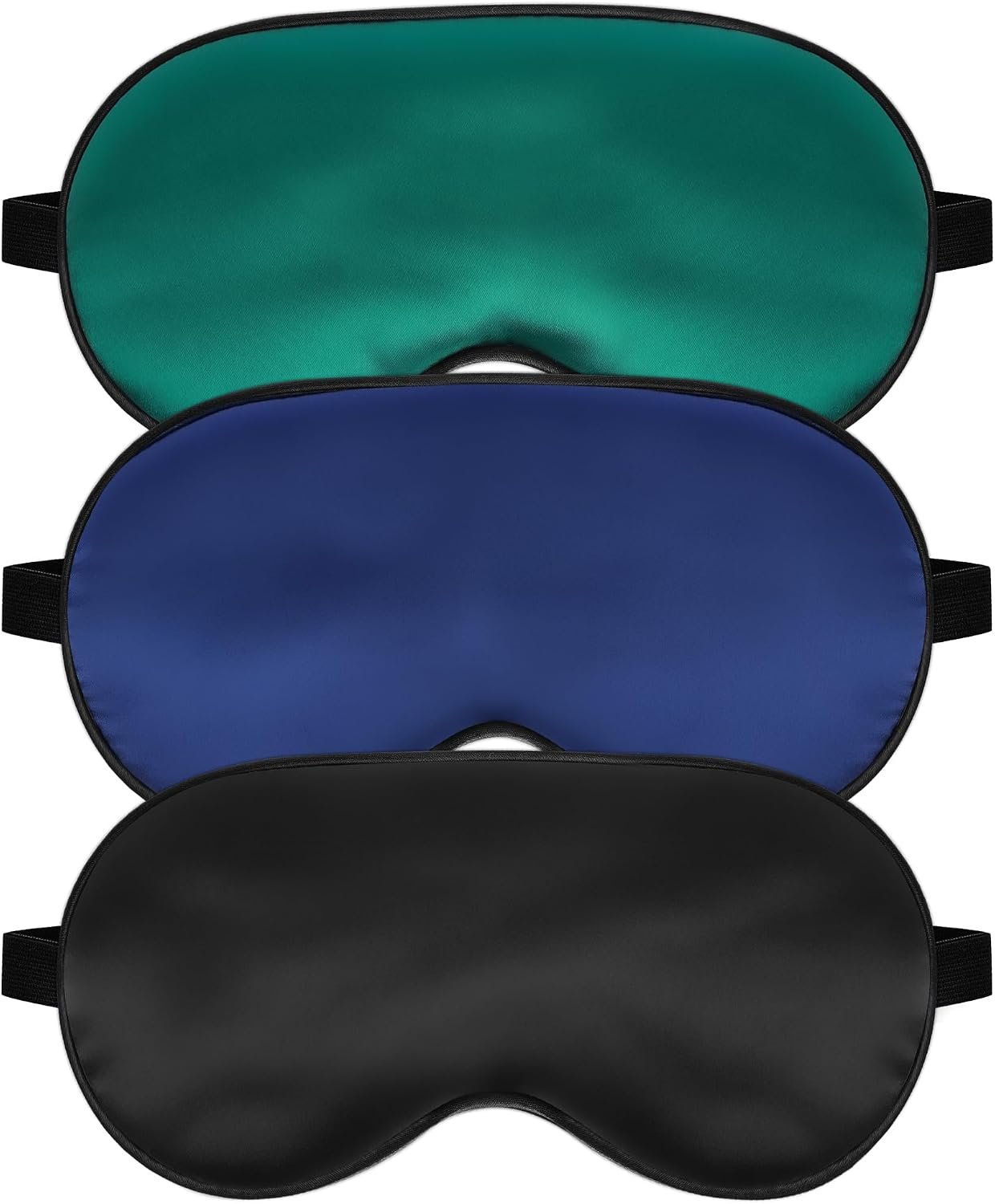 Silk Sleep Mask, Blackout Sleeping Eye Mask with Adjustable Strap 3 Pack