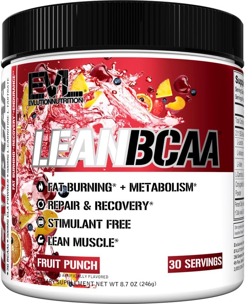 EVL Lean BCAA Amino Acids Powder with CLA & Carnitine – Fruit Punch