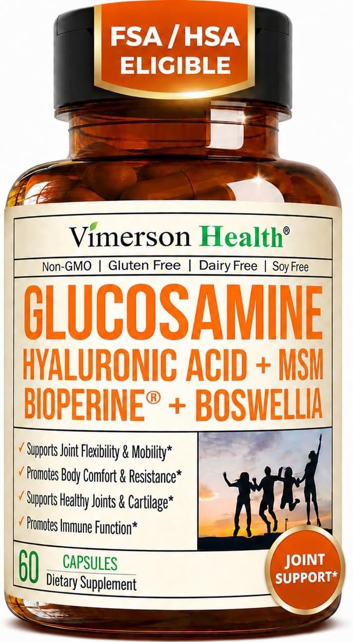 Glucosamine Sulfate 1000mg with Hyaluronic Acid – Joint Supplement 60 Caps