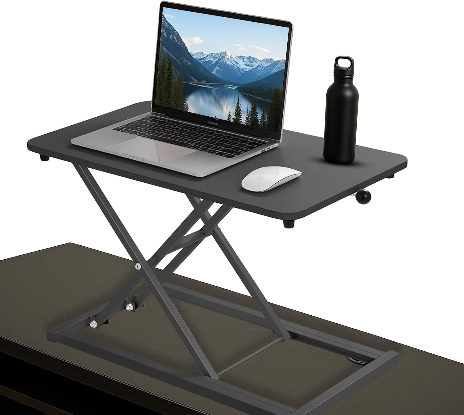 Standing Desk Converter 23.6″ x 13.4″, Adjustable Height 2.4″–15.7″, Sit Stand Converter with Sturdy Steel Frame, Ergonomic Standing Desk Topper & Monitor or Laptop Riser for Home Office