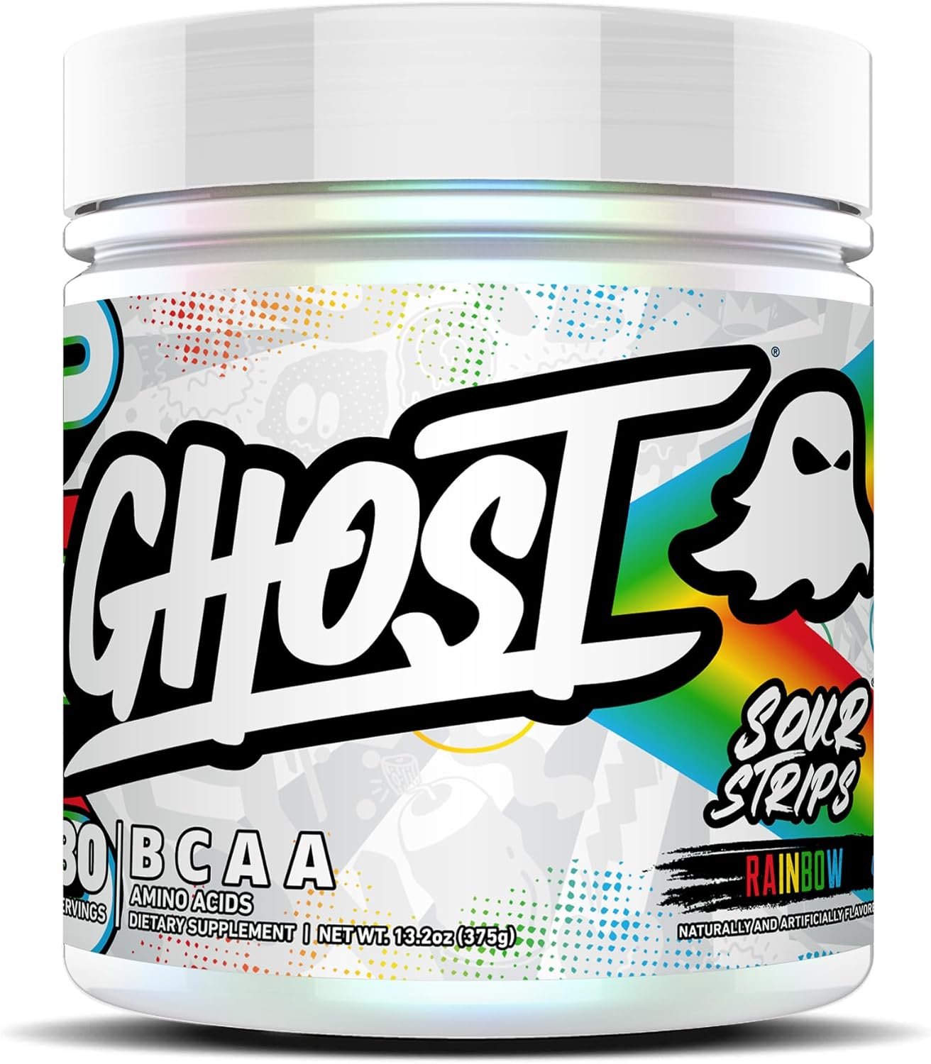GHOST BCAA Powder Amino Acids Supplement, Sour Strips – 7G BCAA