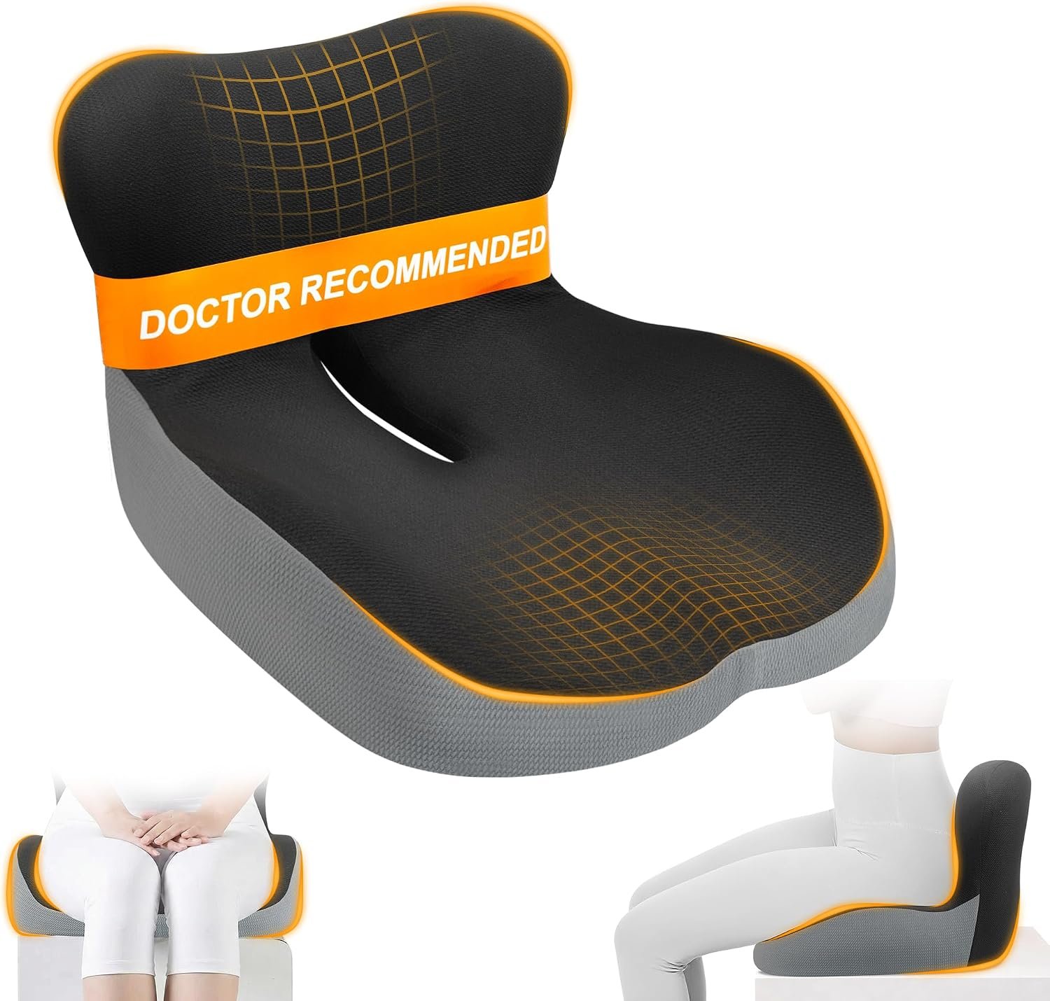 Allaboutsla Car Seat Cushion with Lumbar Support Pillow, Car Back Support