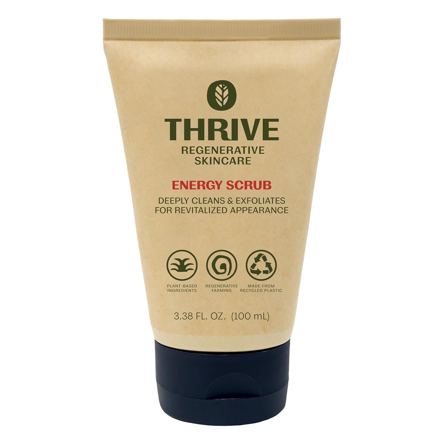 Thrive Natural Care Face Scrub – Gentle Exfoliating Face Wash Provides Deep Cleanse, Improves Skin Texture, Unclogs Pores – Vegan, Oil Free Exfoliator