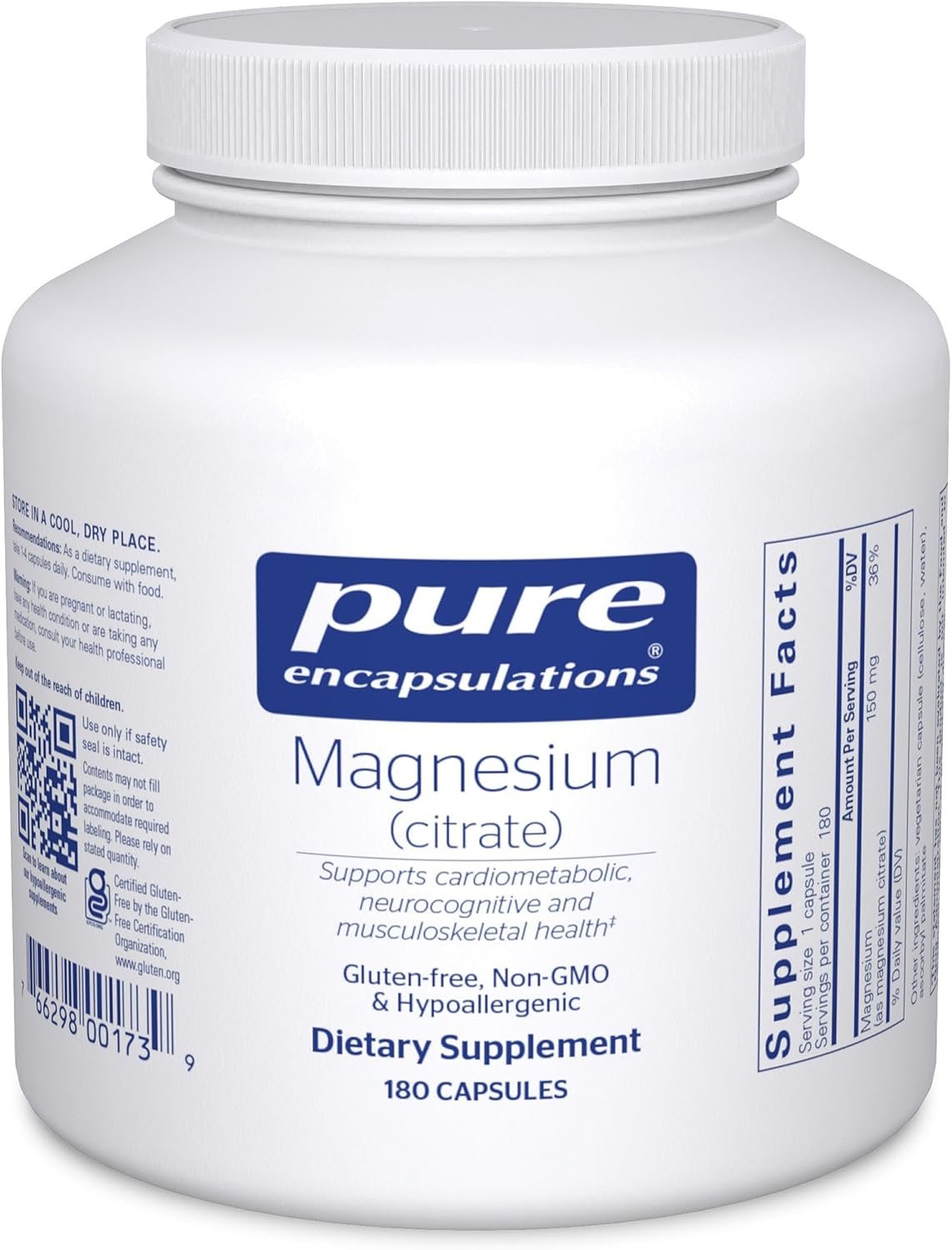 Pure Encapsulations Magnesium (Citrate), 180 Capsules