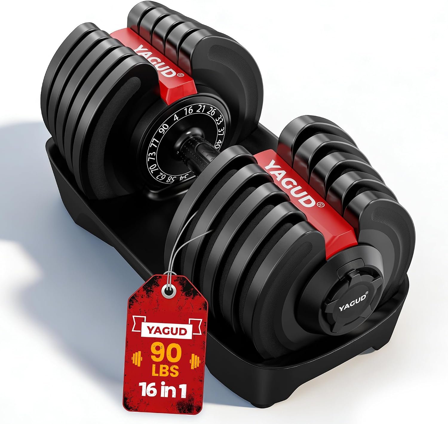 Yagud Adjustable Dumbbell Set, 50/90 lbs Adjustable Weights Dumbbells