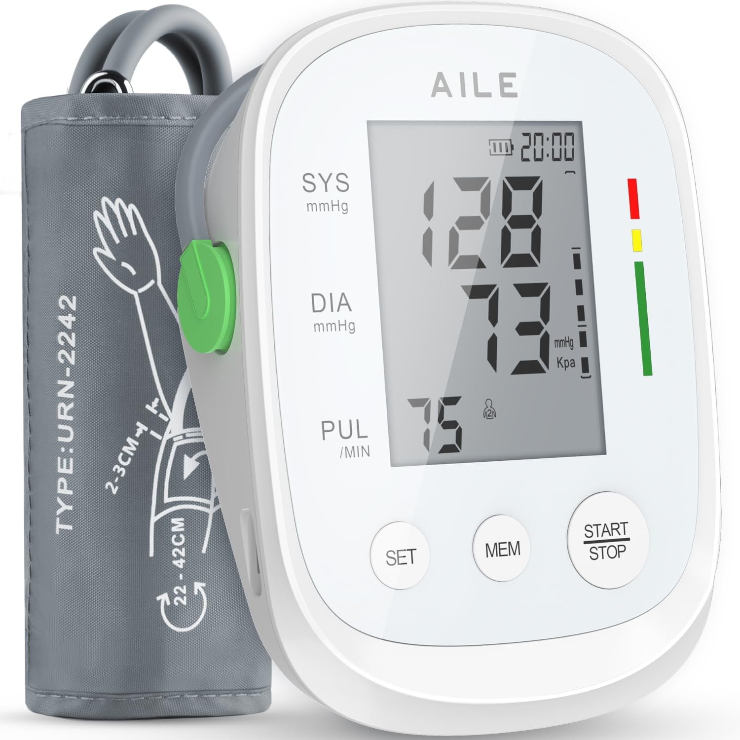 AILE FDA Cleared Blood Pressure Monitor – Home Monitoring 2×99 Memory Track