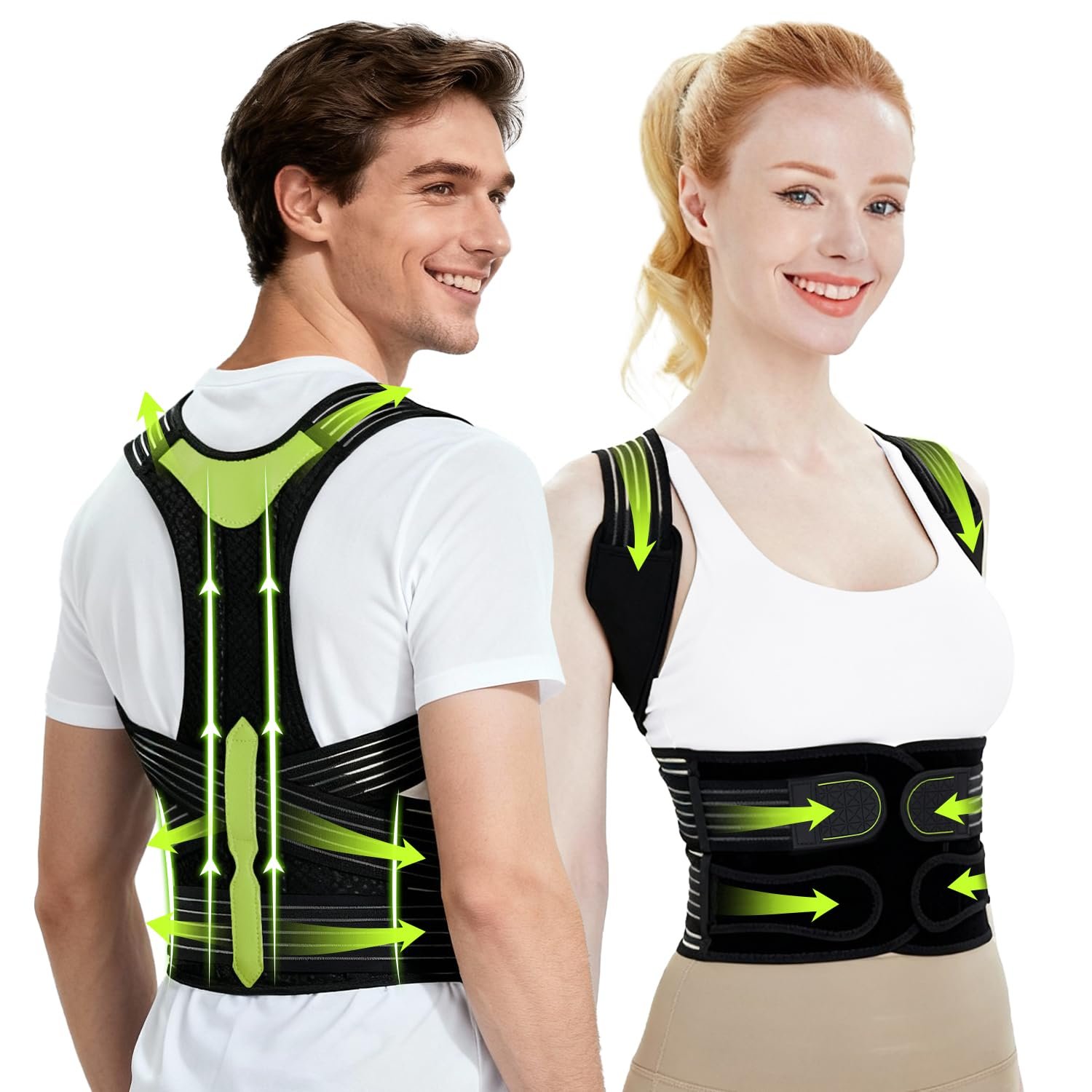 Posture Corrector for Women and Men, Breathable Full Back Brace Support