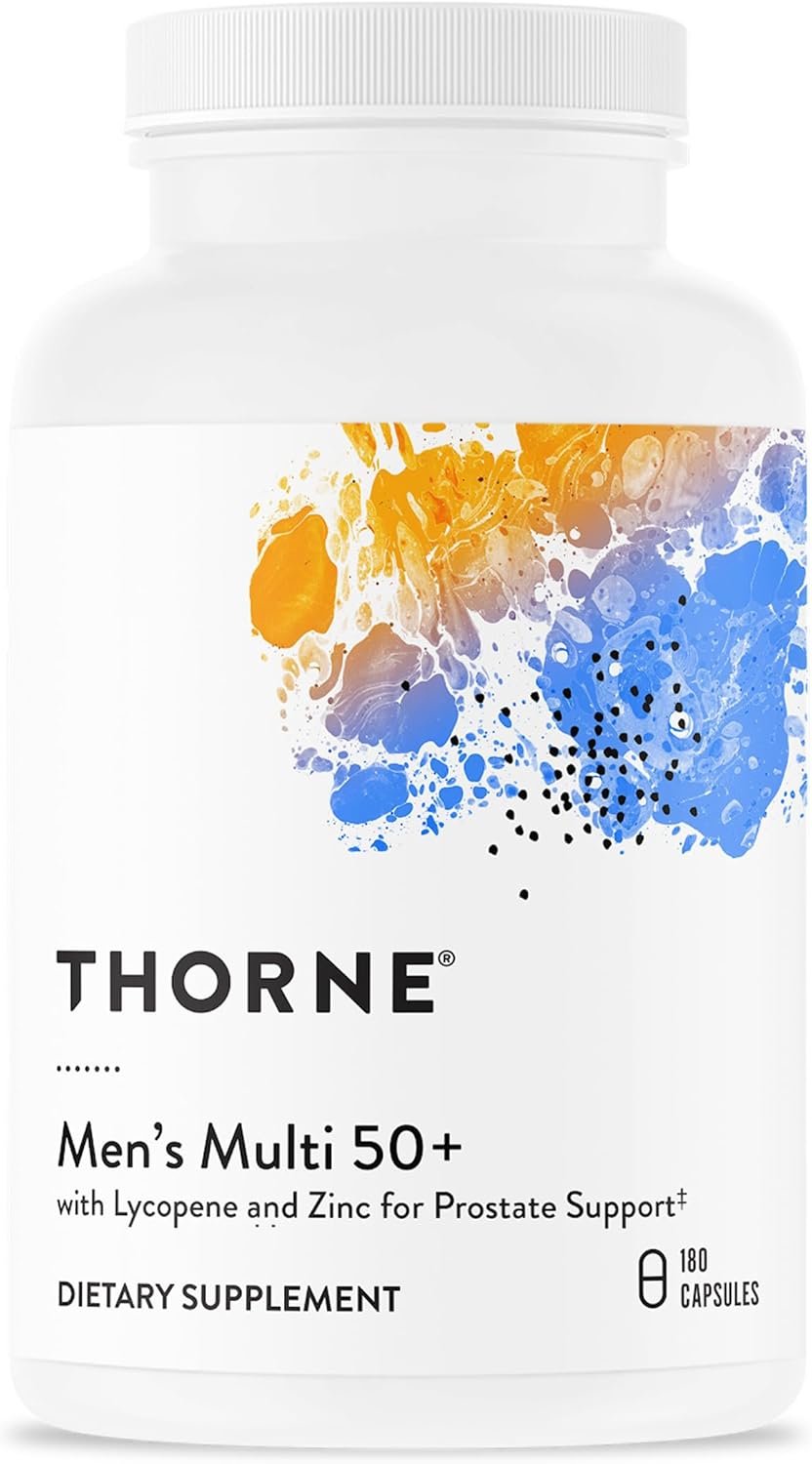 THORNE Men’s Multi 50+, Comprehensive Daily Multi-Vitamin, 180 Capsules