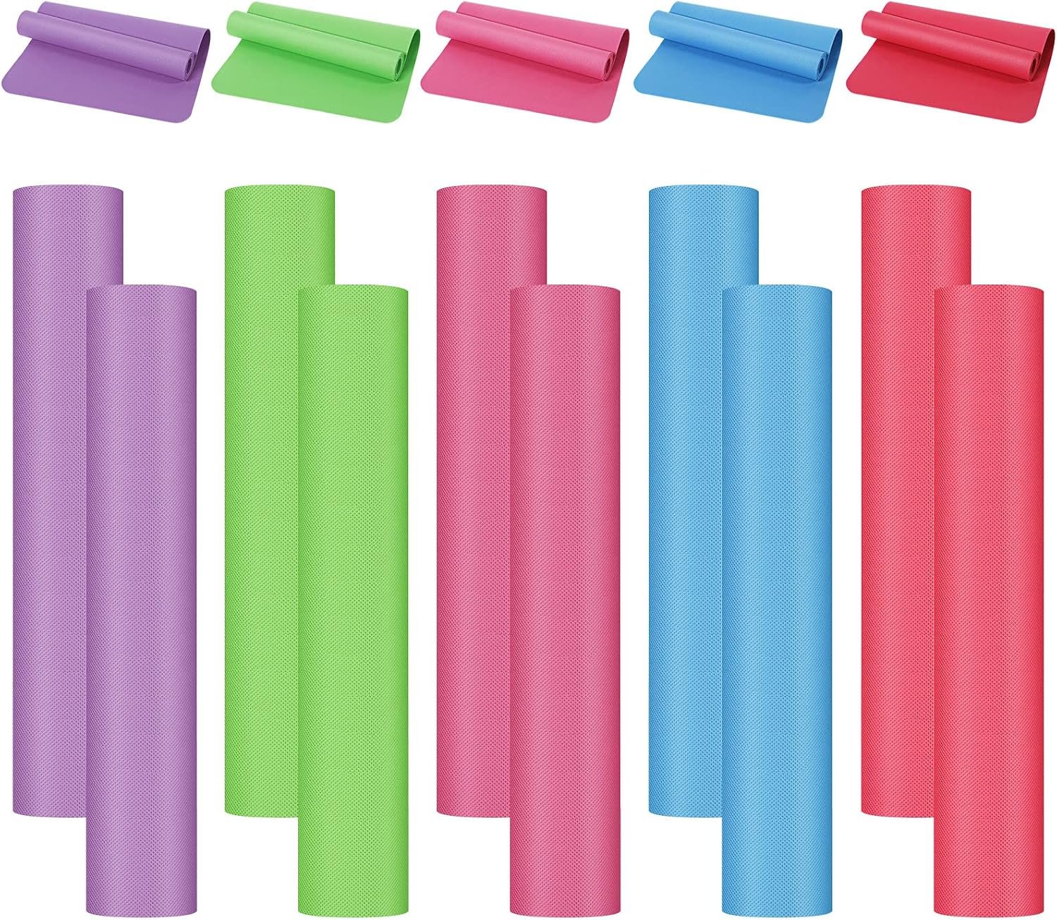 LEIFIDE 10 Pack Yoga Mats Bulk 68” x 24” x 4mm Thick Yoga Mats Multicolor