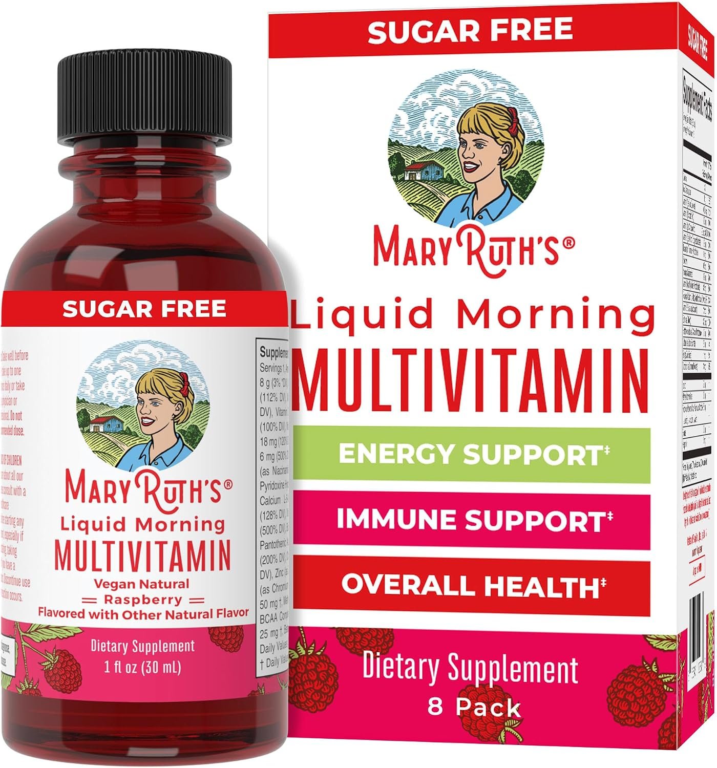 MARYRUTH’S Liquid Morning Multivitamin Travel Pack, Beauty, Vegan, 8 Pack