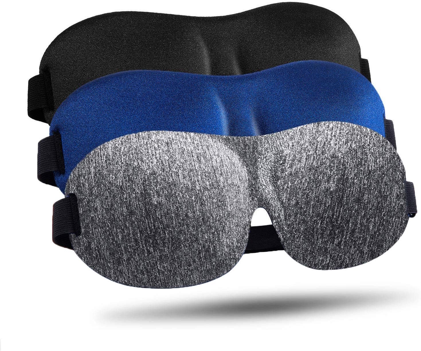 LKY DIGITAL Sleep Mask for Side Sleeper 3 Pack, Blackout 3D Eye Mask