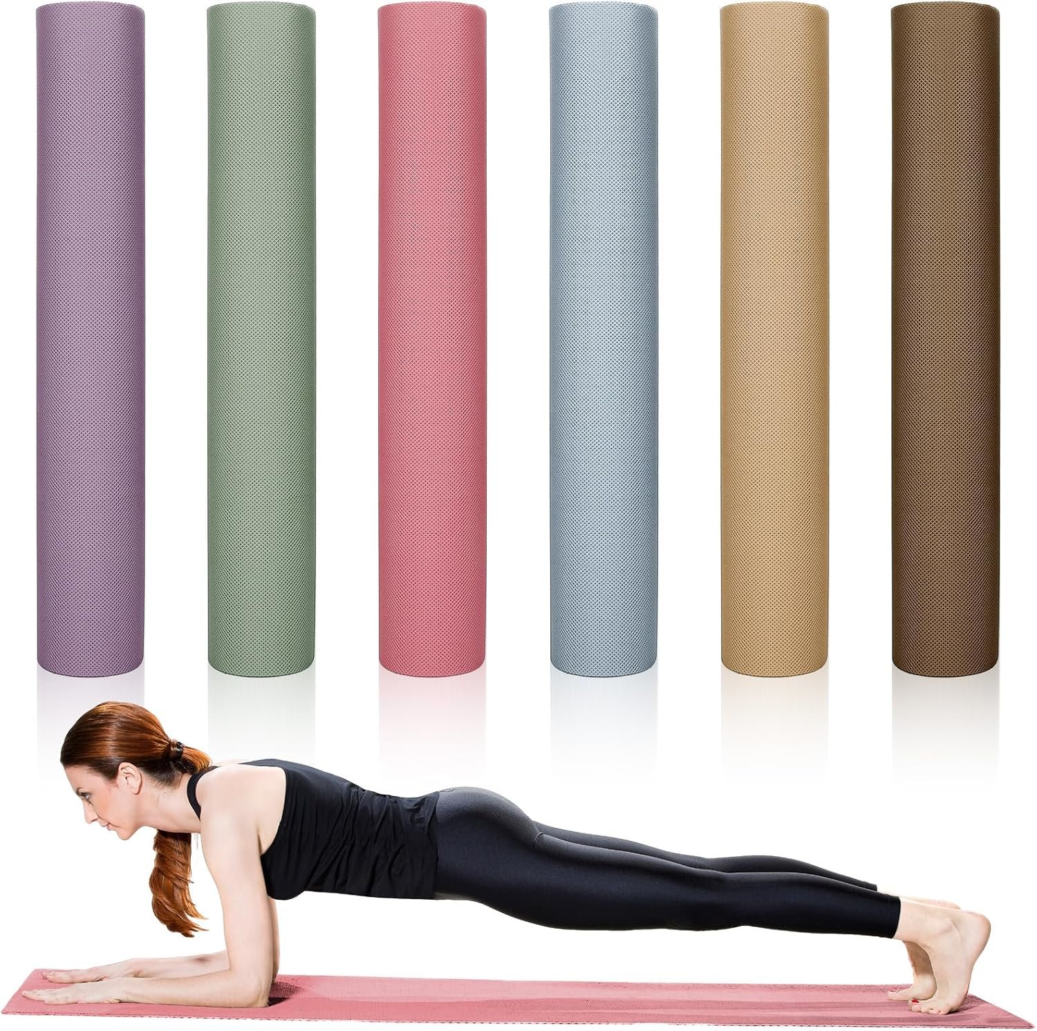 Timgle 6 Pack Yoga Mats Bulk 68×24 Inches Non Slip 4 mm Thick
