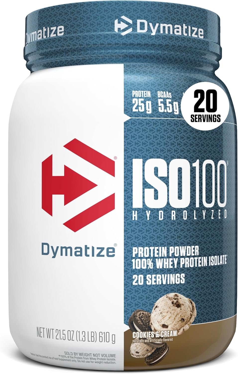 Dymatize ISO100 Protein Powder, 100% Whey Isolate, Cookies & Cream