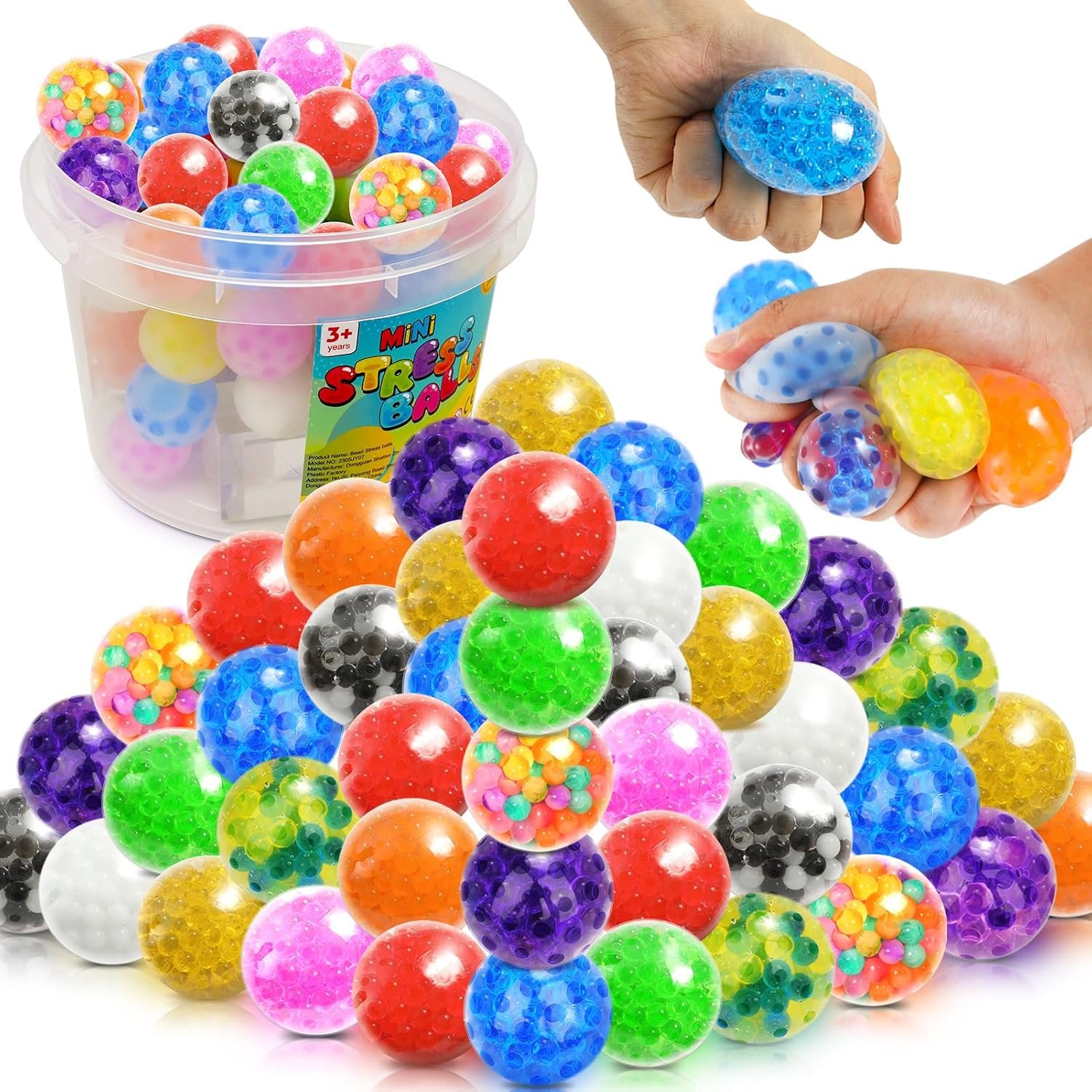 Squishy Stress Balls Fidget Toys – 72 Pack Bulk Toys Squishy Ball