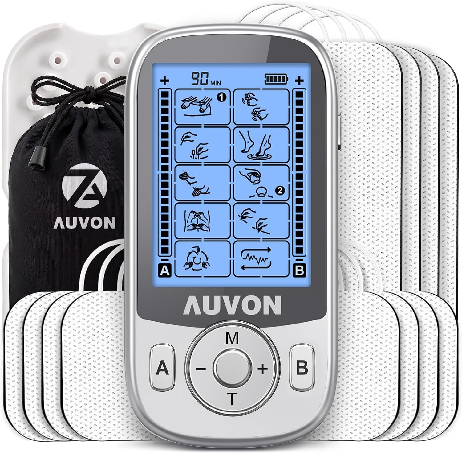 AUVON 24 Modes Dual Channel TENS Unit Muscle Stimulator for Pain Relief