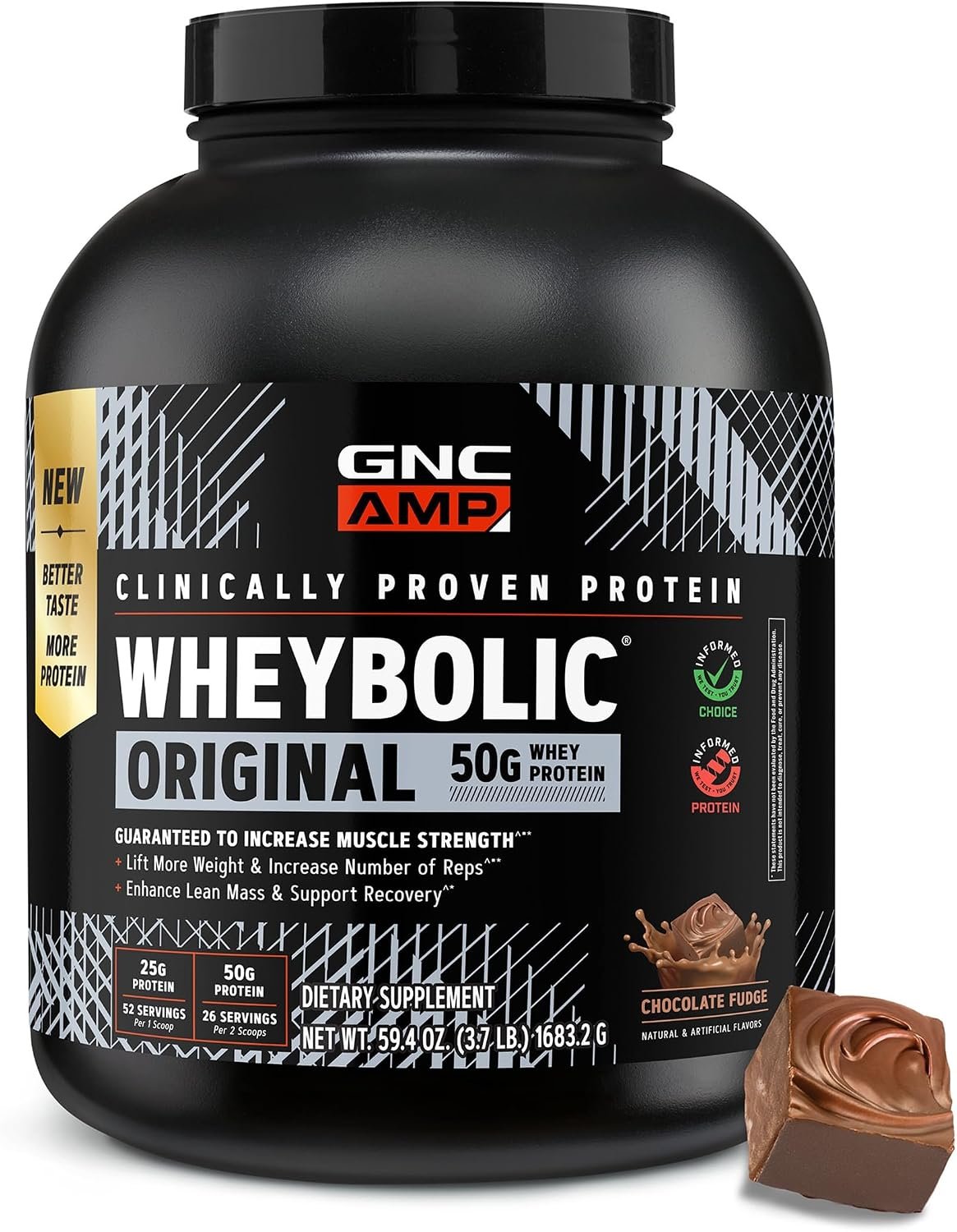 GNC AMP New Wheybolic, Chocolate Fudge, 59.4 oz, 26 Servings