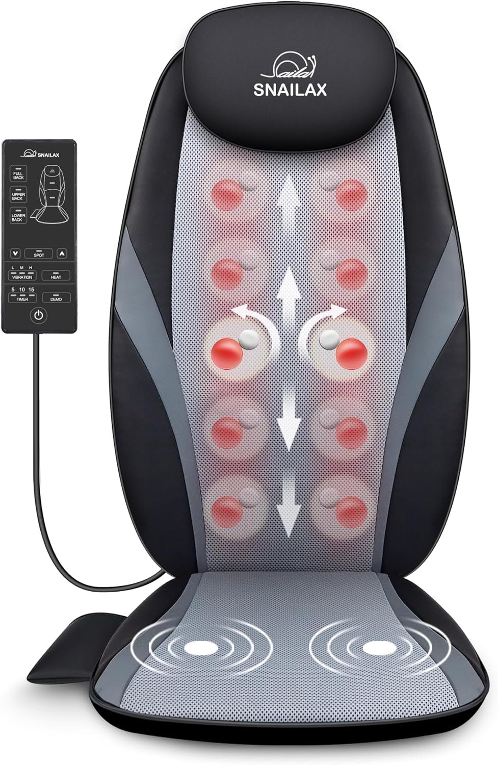 Snailax Shiatsu Back Massager with Heat, Massage Chair Pad Gift for Her Him