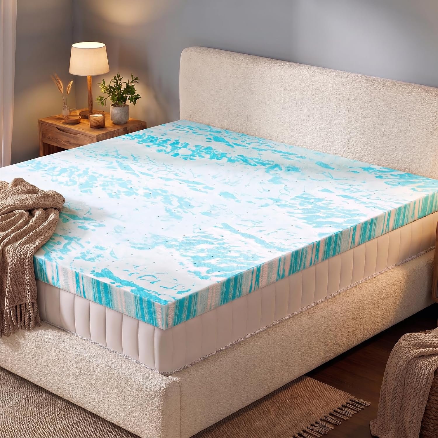 NEWBULIG 3 Inch Full Cooling Gel Memory Foam Mattress Topper