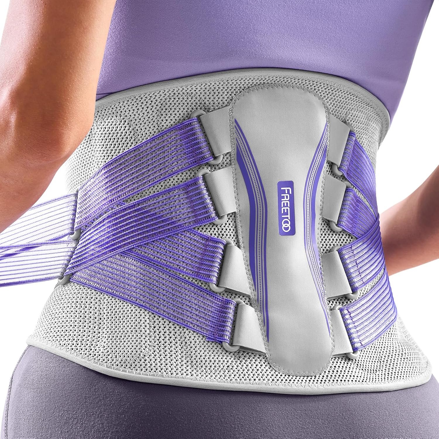 FREETOO Lower Back Brace For Women For Pain, Lumbar Back Support Brace
