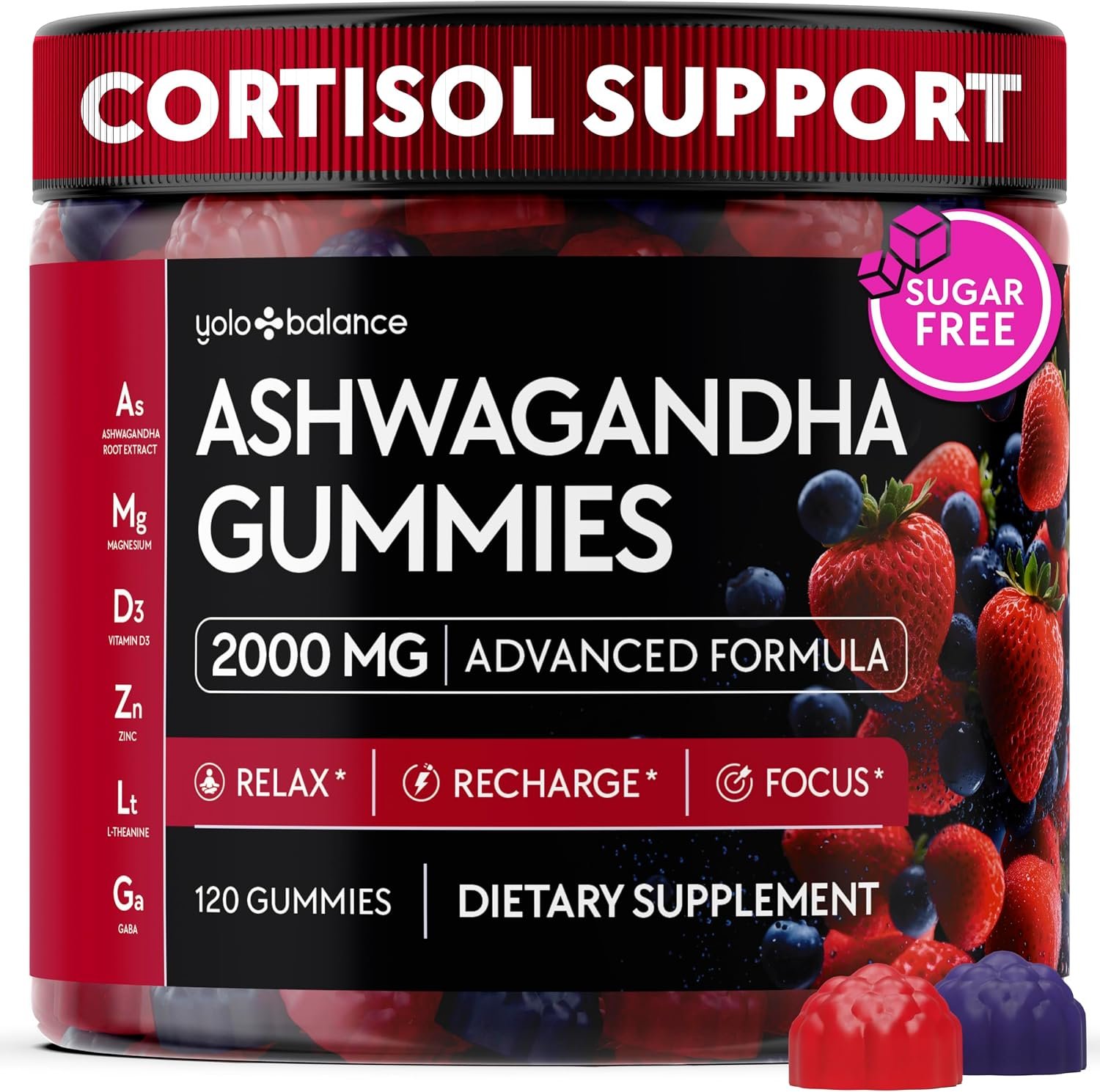 Ashwagandha Gummies – 120 Count – 2000 MG Ashwagandha Complex Supplements