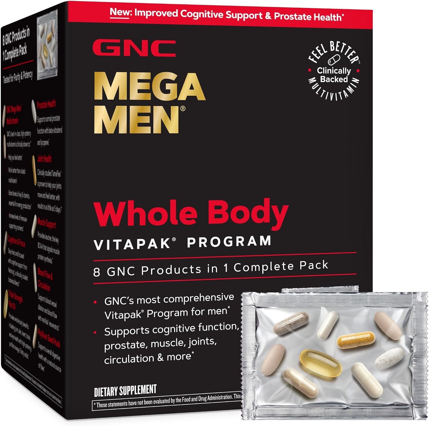 GNC Mega Men Whole Body Vitapak Program for Men, 30 Servings